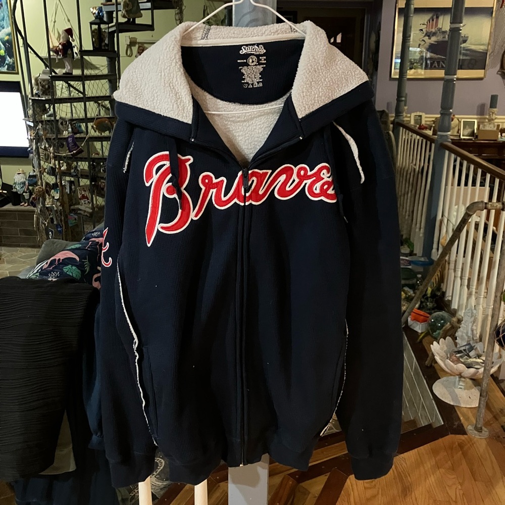 Braves Navy Zip-Up Hoodie